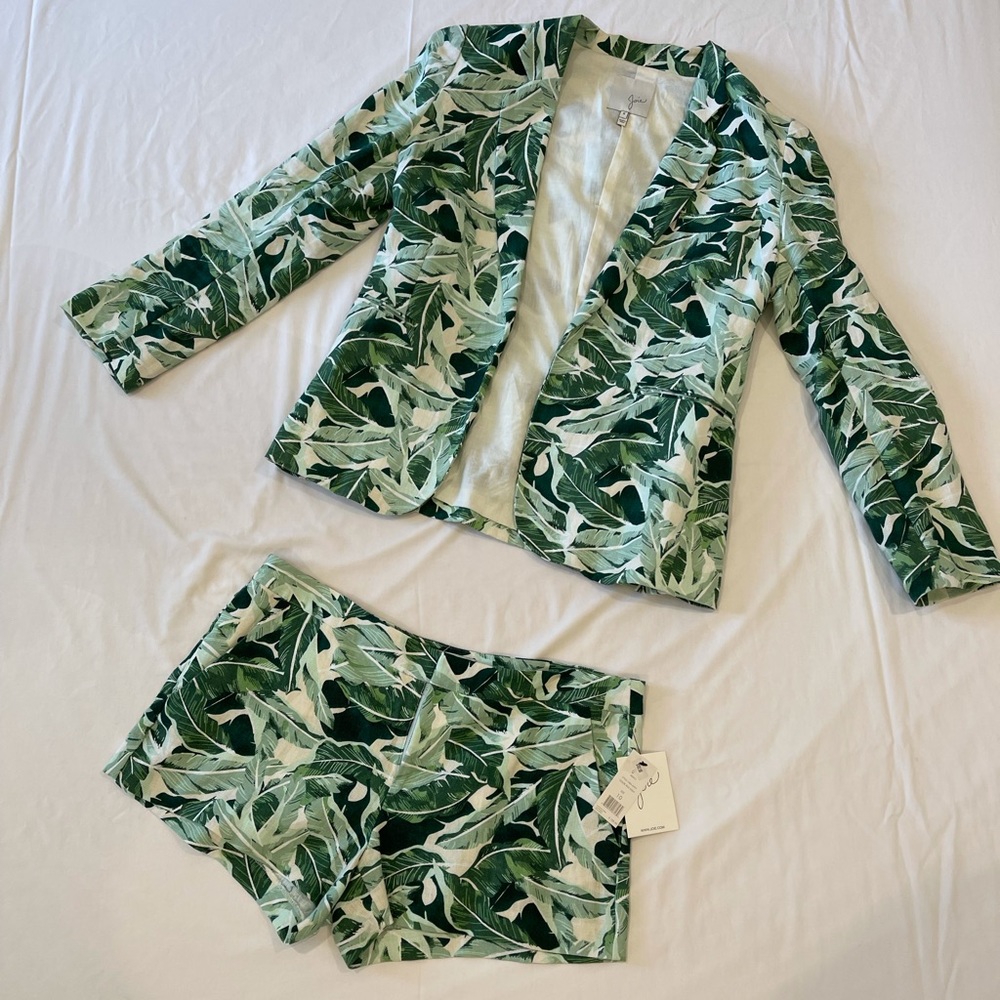 Joie palm leaf print suit linen blazer - worn once